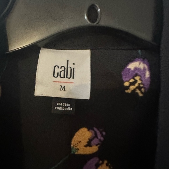 Cabi Divine Black Floral Long Sleeve Midi Dress. Size medium. - Picture 12 of 16